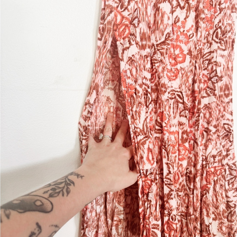 ILLA ILLA Pink and Rust Floral Smocked pant & beandeau set - Picture 3 of 6